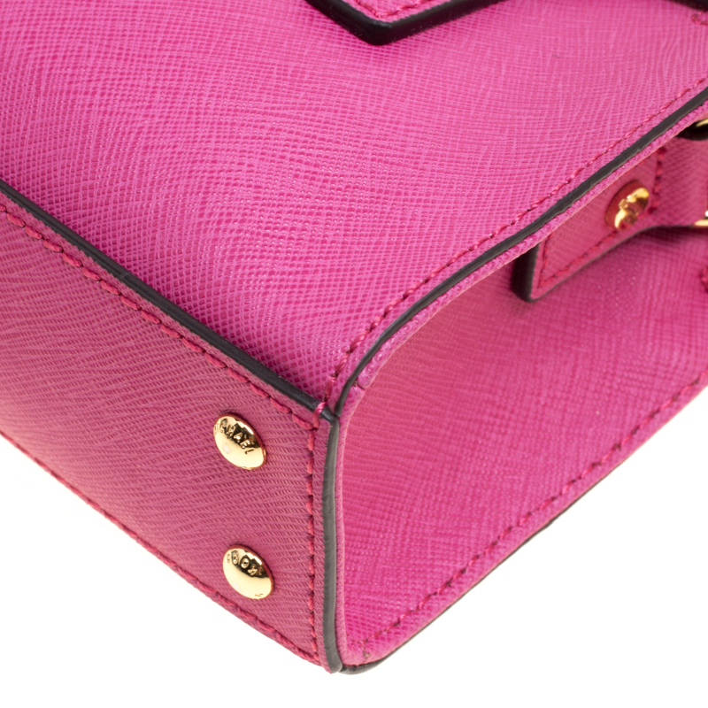 Michael Michael Kors Hot Pink Saffiano Leather Mini Hamilton Crossbody Bag  MICHAEL Michael Kors | The Luxury Closet