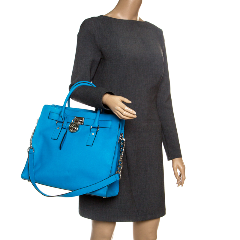 

Michael Michael Kors Blue Leather East West Hamilton Tote