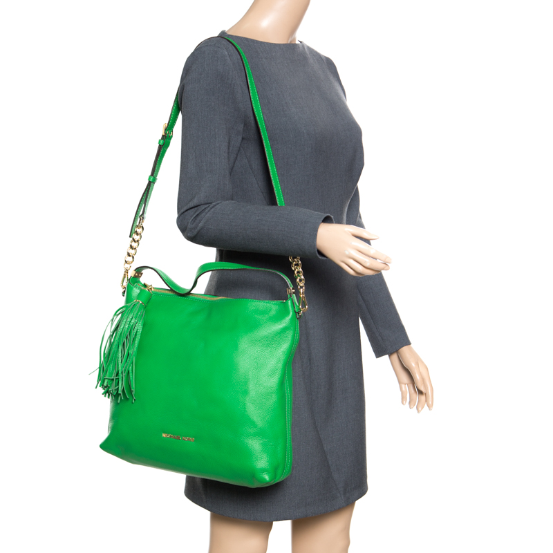 

Michael Michael Kors Green Leather Medium Weston Shoulder Bag