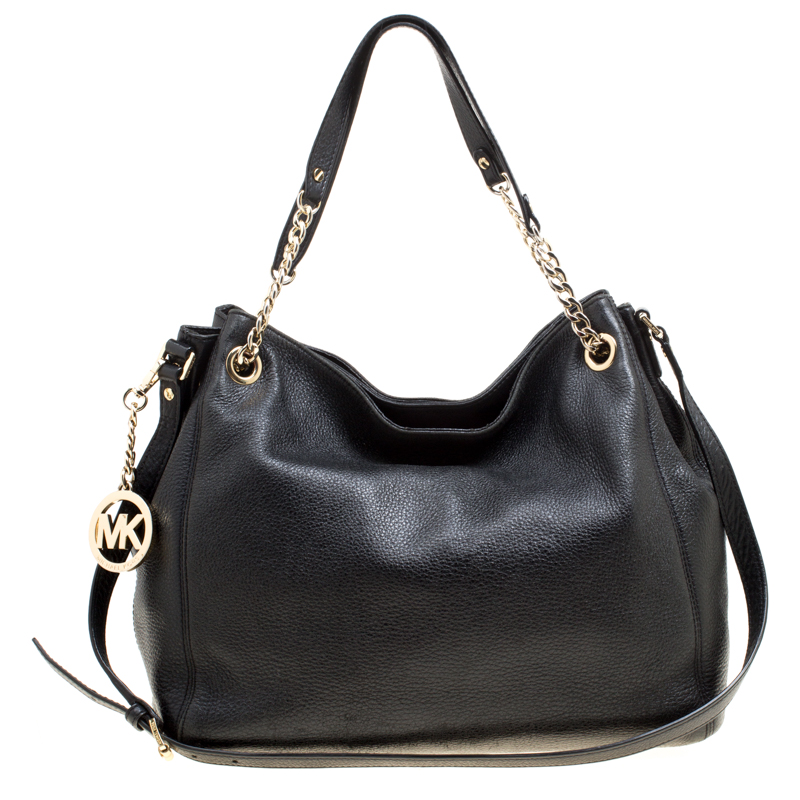 Michael Michael Kors Black Leather Top Handle Bag