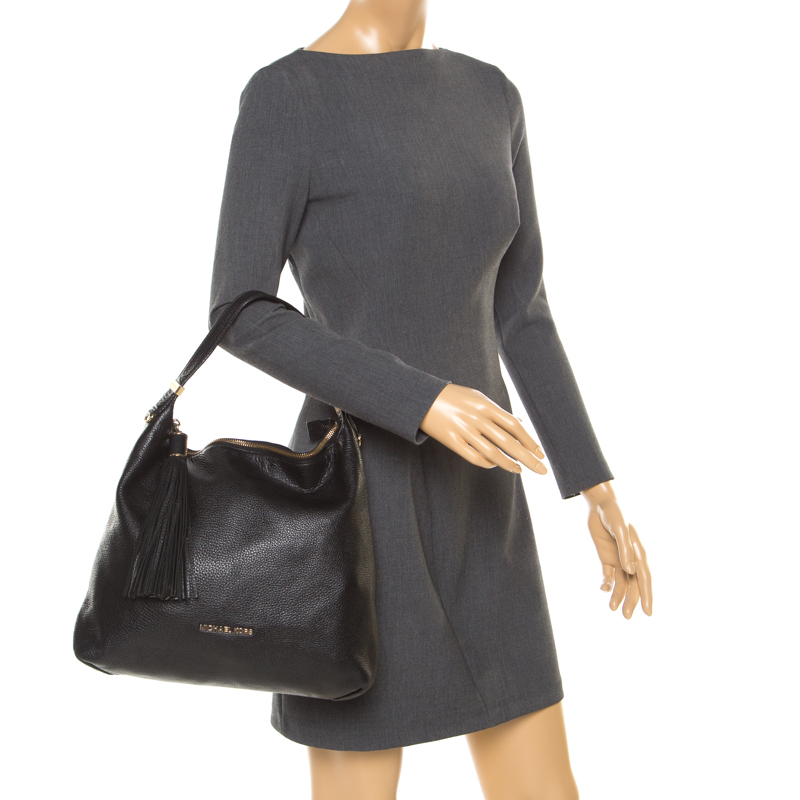 

Michael Michael Kors Black Leather Tassel Hobo