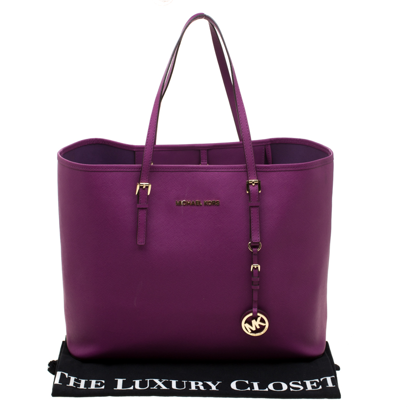 Leather handbag Michael Kors Purple in Leather  25557462
