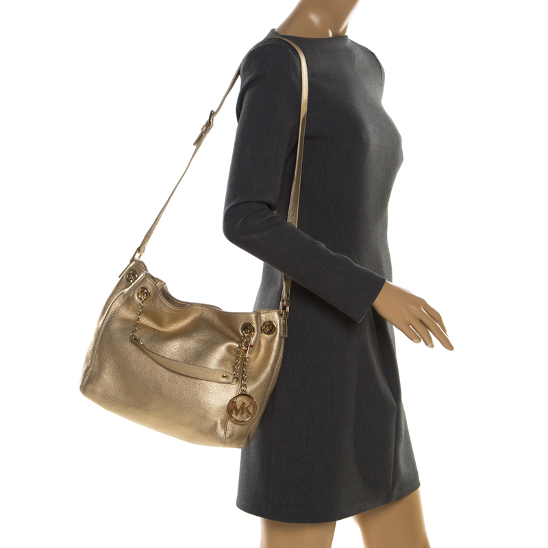 

MICHAEL Michael Kors Metallic Gold Leather Jet Set Chain Tote