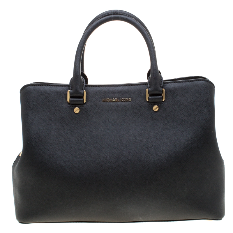 Pre Owned حقيبة مايكل كورس سافانا جلد سوداء