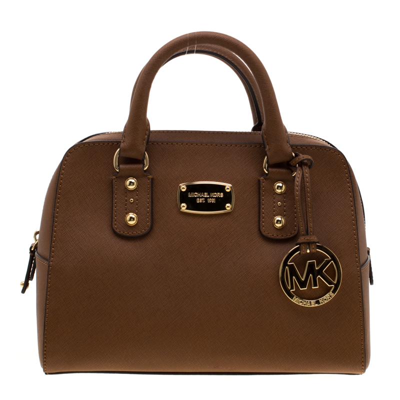 مملوكة مسبقًا MICHAEL Michael Kors Brown Saffiano Leather Satchel