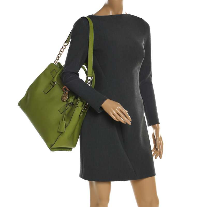 

Michael Michael Kors Green Leather East West Hamilton Tote