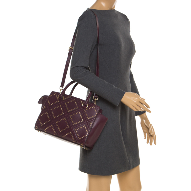 

MICHAEL Michael Kors Burgundy Diamond Grommet Selma Tote