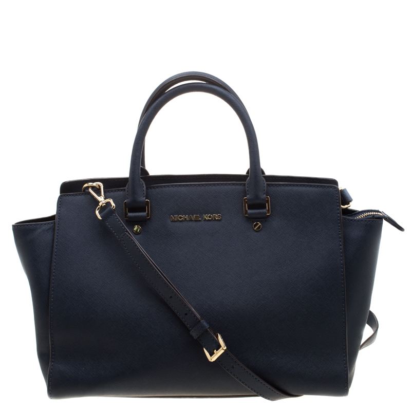 مملوكة مسبقًا حقيبة مايكل مايكل كورس سلما كبيرة جلد سافيانو كحلية