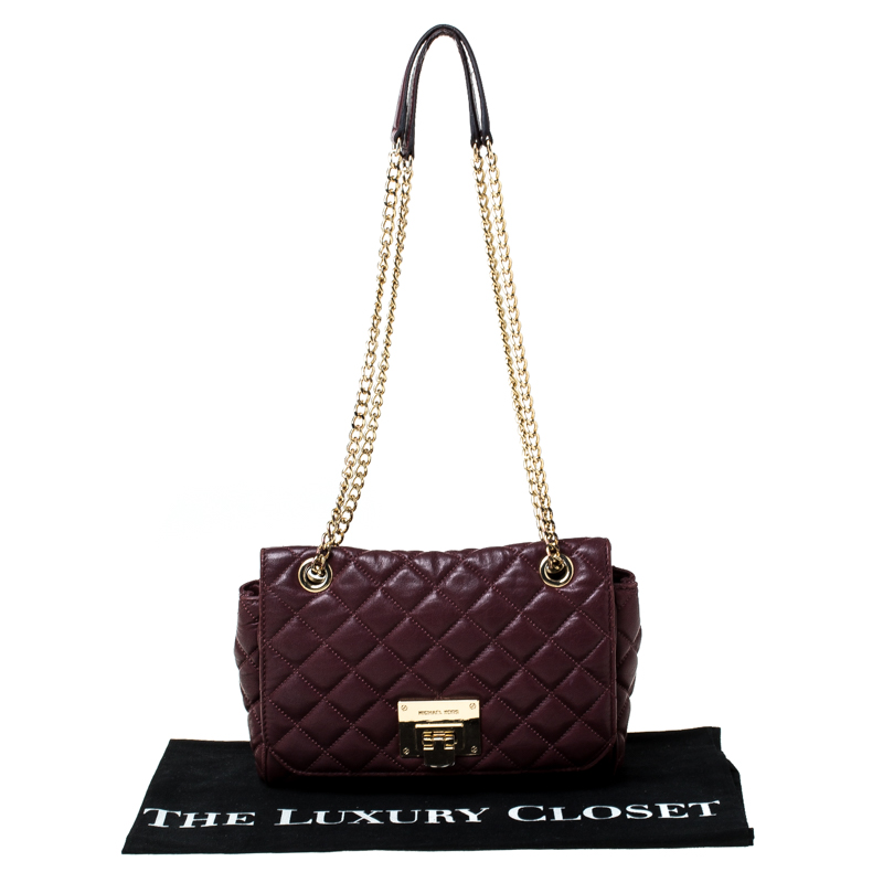 michael kors burgundy tote bag