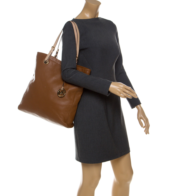

MICHAEL Michael Kors Brown Leather Jet Set North South Tote