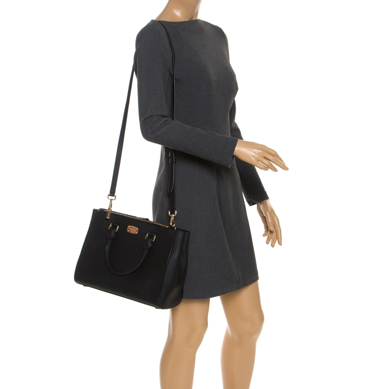 

MICHAEL Michael Kors Black Saffiano Leather Tote