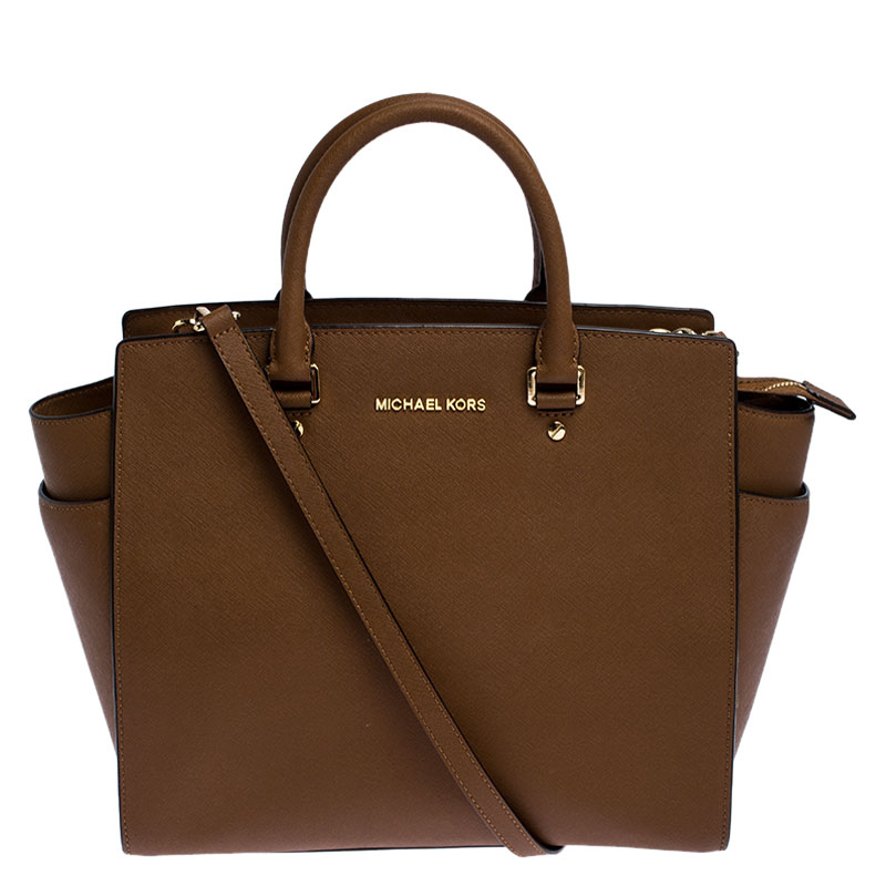 Pre Owned حقيبة مايكل مايكل كورس سلما جلد بنية