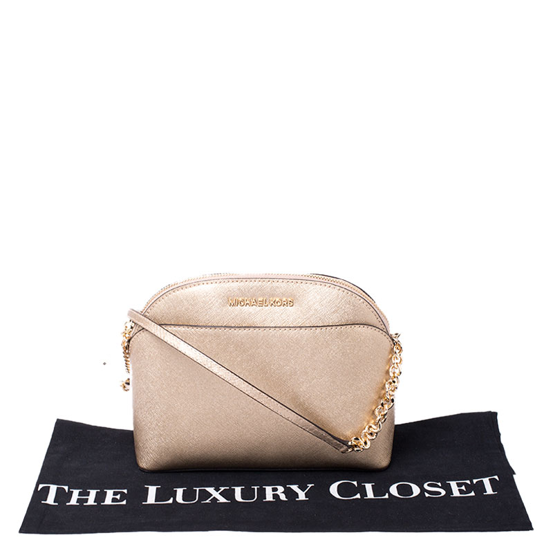 MICHAEL Michael Kors Gold Leather Emmy Crossbody Bag Michael Kors | The  Luxury Closet