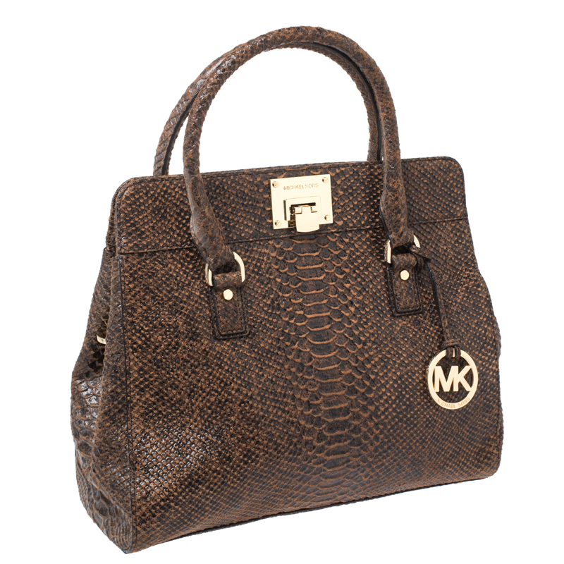 michael michael kors astrid large crocodile embossed satchel