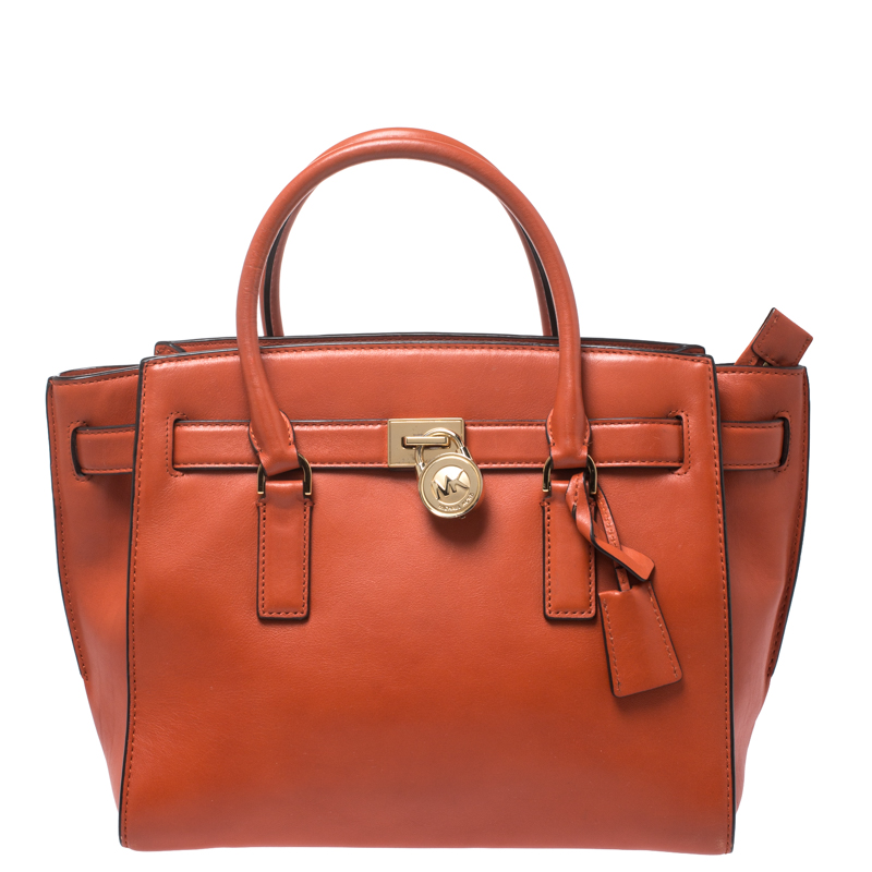 michael kors hamilton tote orange