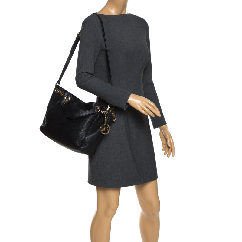 

MICHAEL Michael Kors Black Leather Shoulder Bag