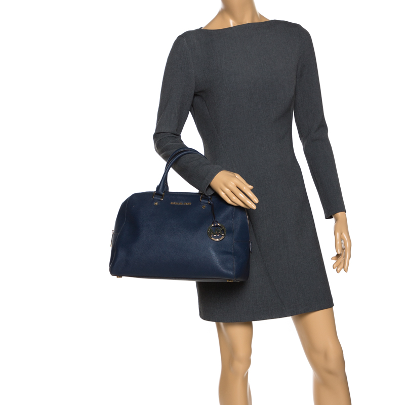 

MICHAEL Michael Kors Blue Leather Boston Bag