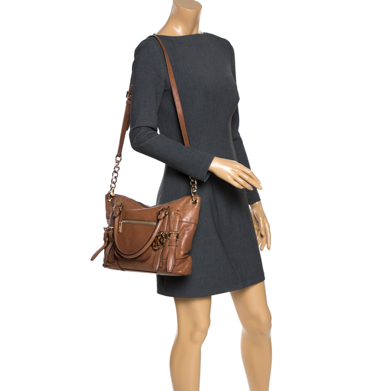 

MICHAEL Michael Kors Brown Leather Double Buckle Tote