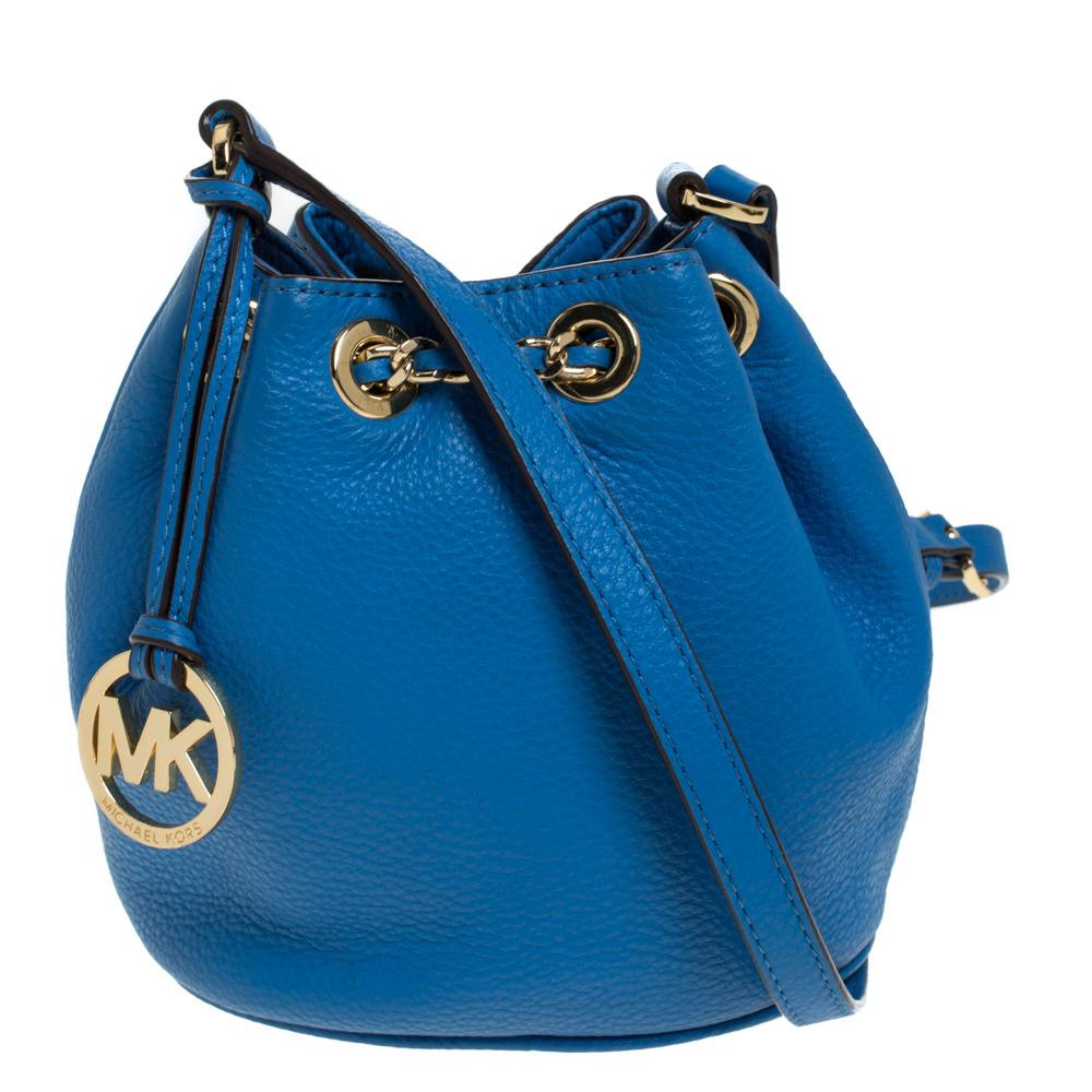 MICHAEL Michael Kors Blue Leather Frankie Bucket Bag