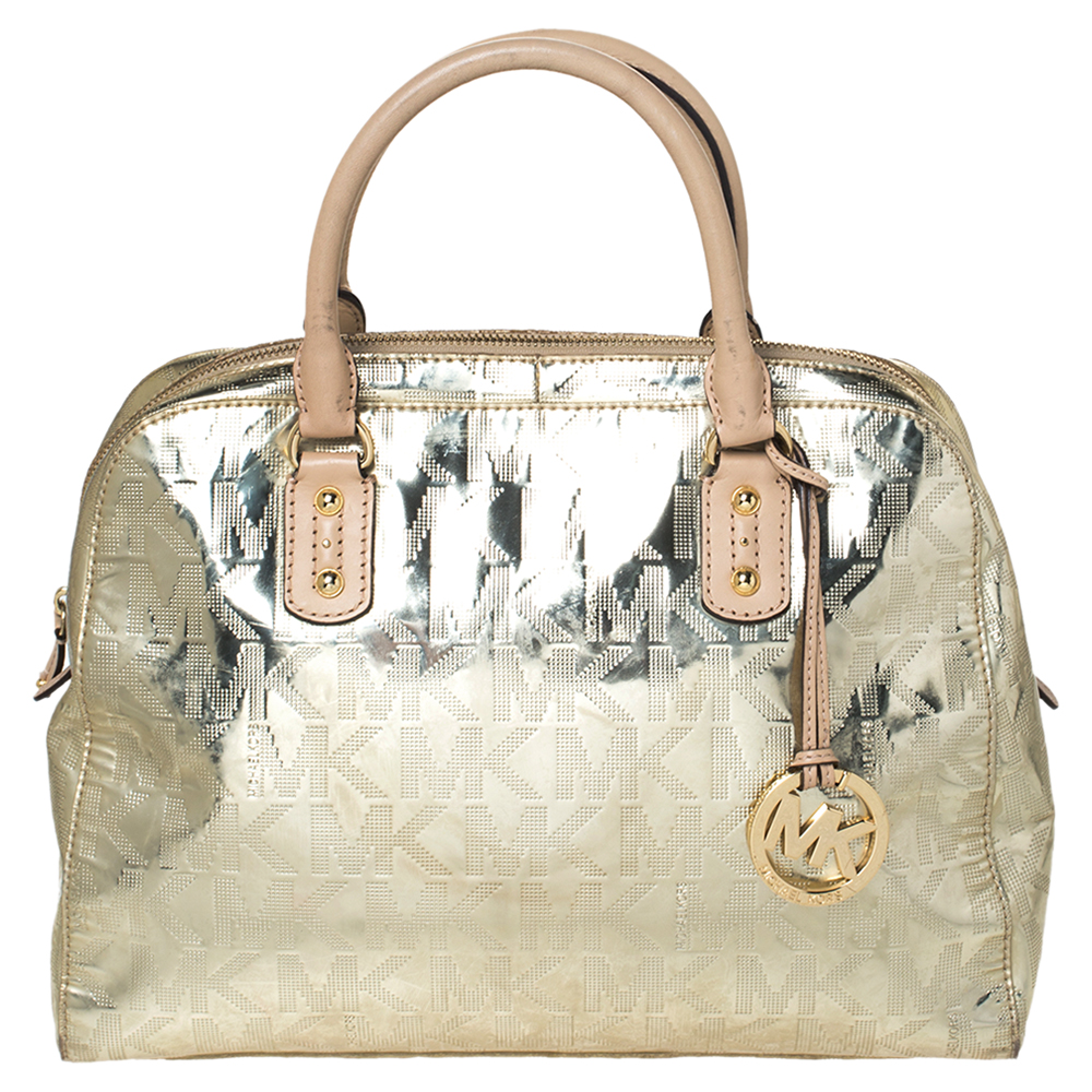 michael kors gold satchel