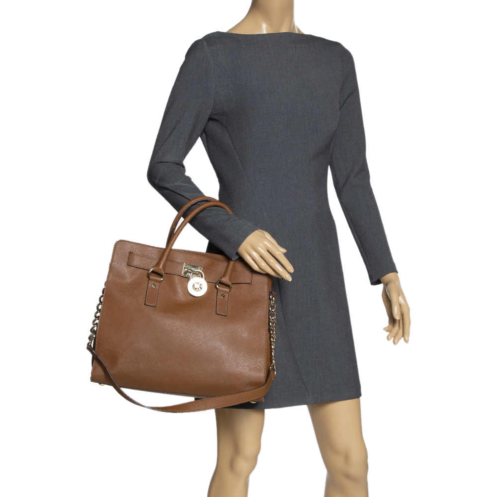 

MICHAEL Michael Kors Brown Leather Large Hamilton North South Tote
