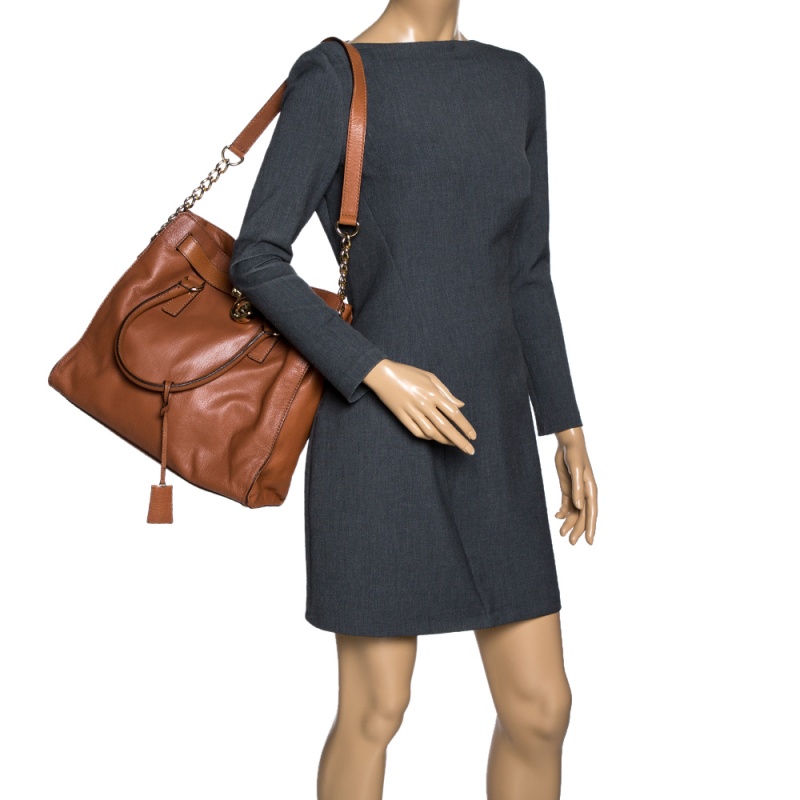 

MICHAEL Michael Kors Brown Leather Large Hamilton North South Tote