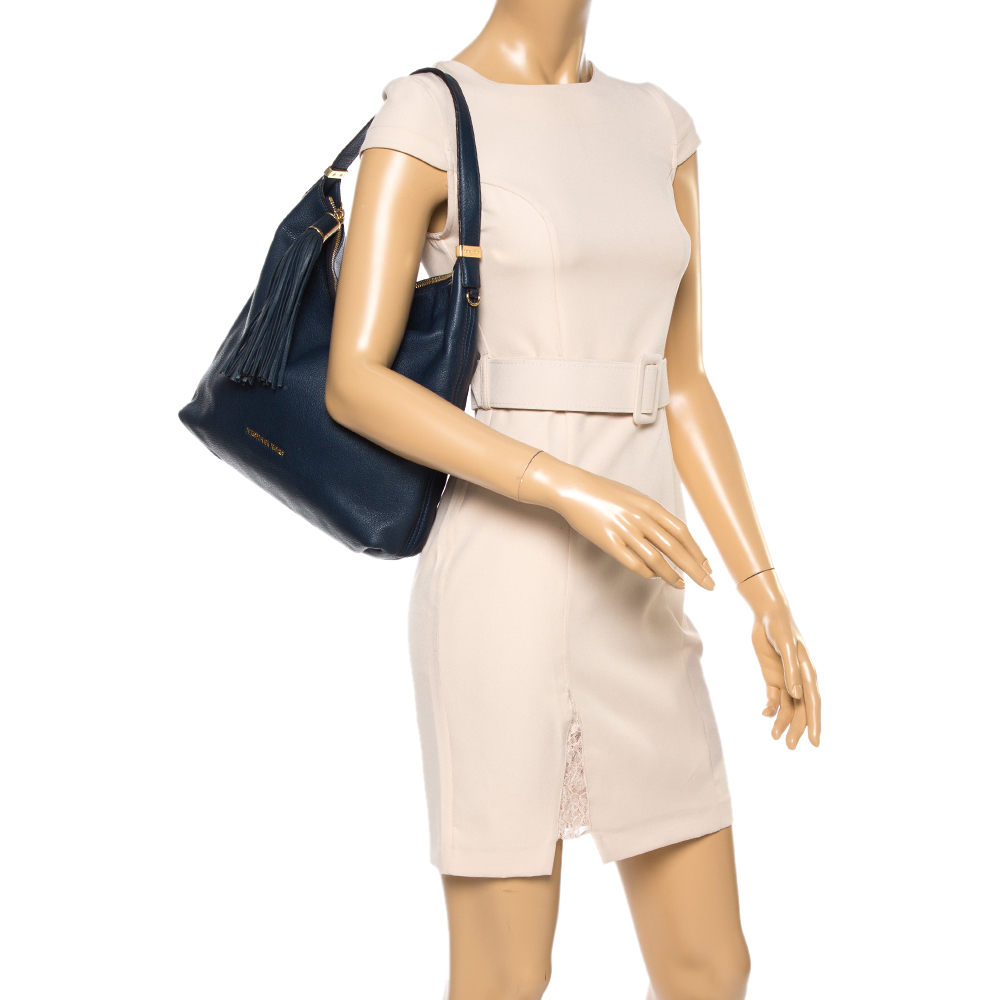 

MICHAEL Michael Kors Navy Blue Leather Large Weston Hobo