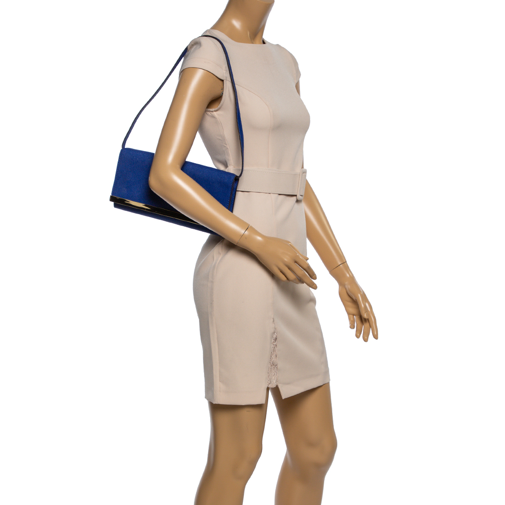

MICHAEL Michael Kors Royal Blue Leather Tilda Clutch Bag
