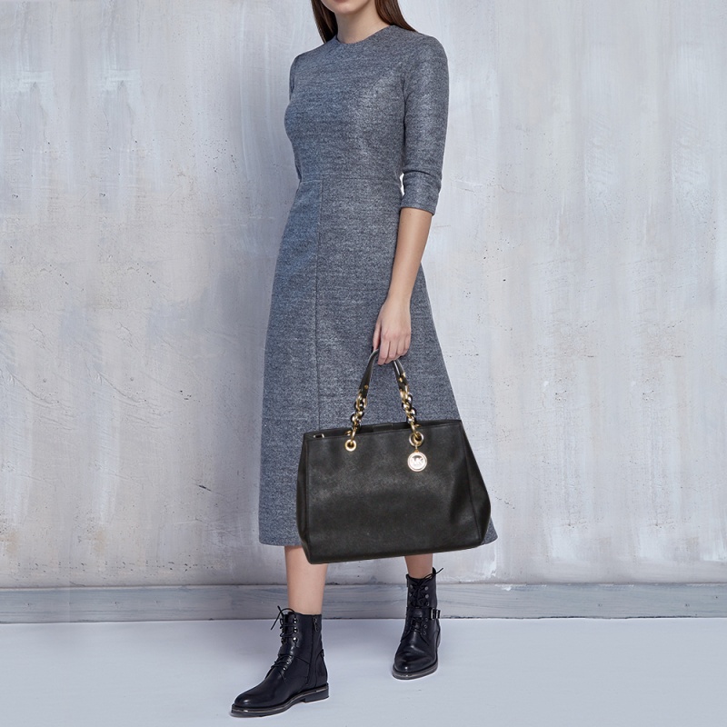 

MICHAEL Michael Kors Black Leather Large Cynthia Tote