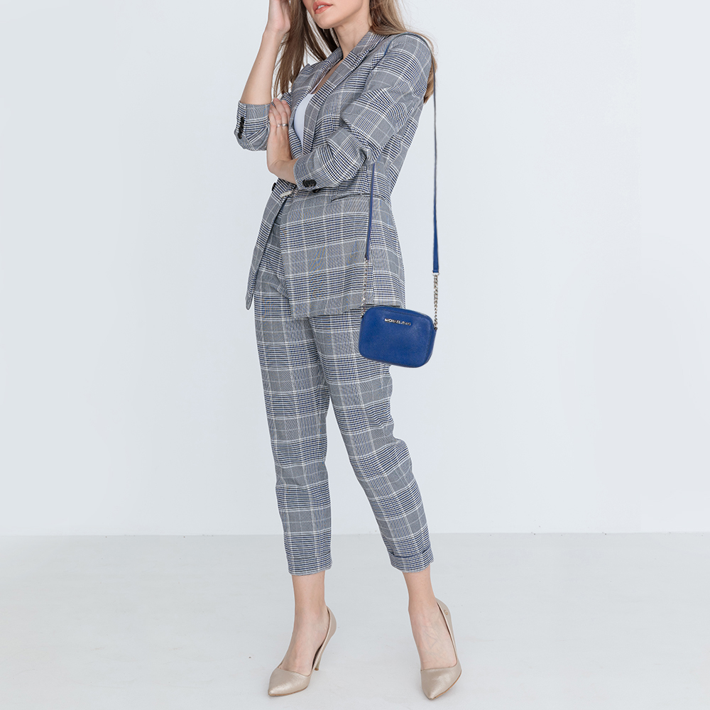 

MICHAEL Michael Kors Blue Leather Small Jet Set Crossbody Bag