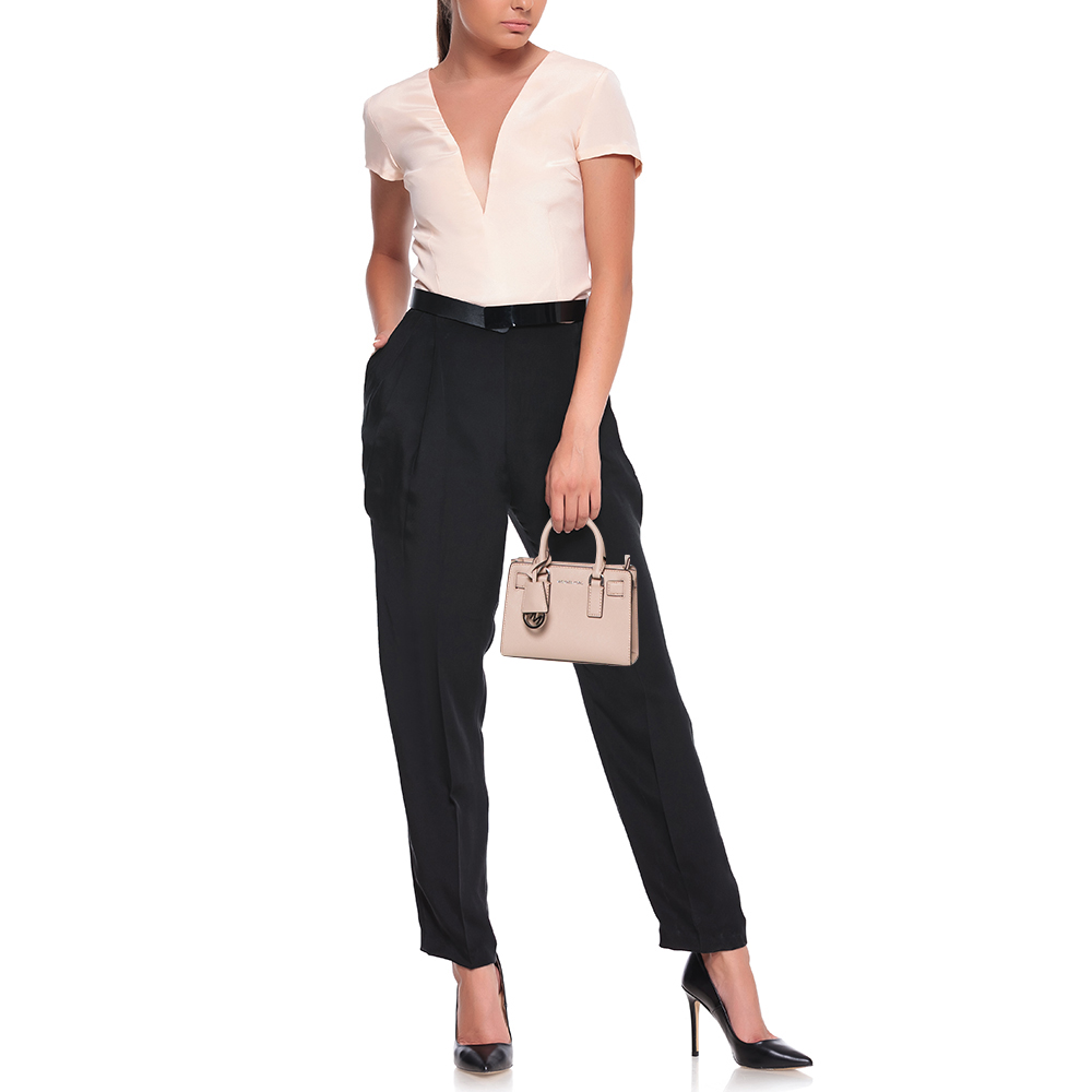 

MICHAEL Michael Kors Pink Saffiano Leather Mini Dillon Tote