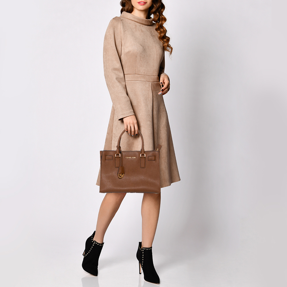 

MICHAEL Michael Kors Brown Saffiano Leather Dillon Tote