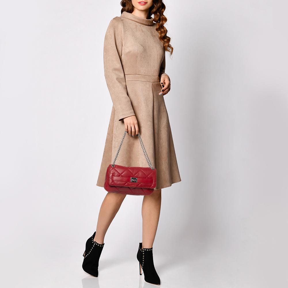 

MICHAEL Michael Kors Red Leather Flap Shoulder Bag