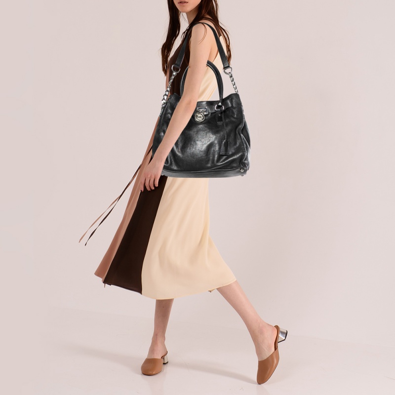 

MICHAEL Michael Kors Black Leather Hamilton Tote
