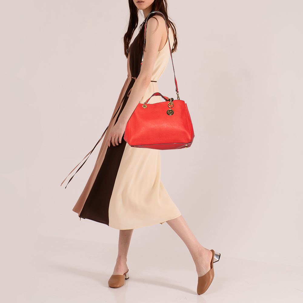 

MICHAEL Michael Kors Candy Red Leather Medium Cynthia Tote