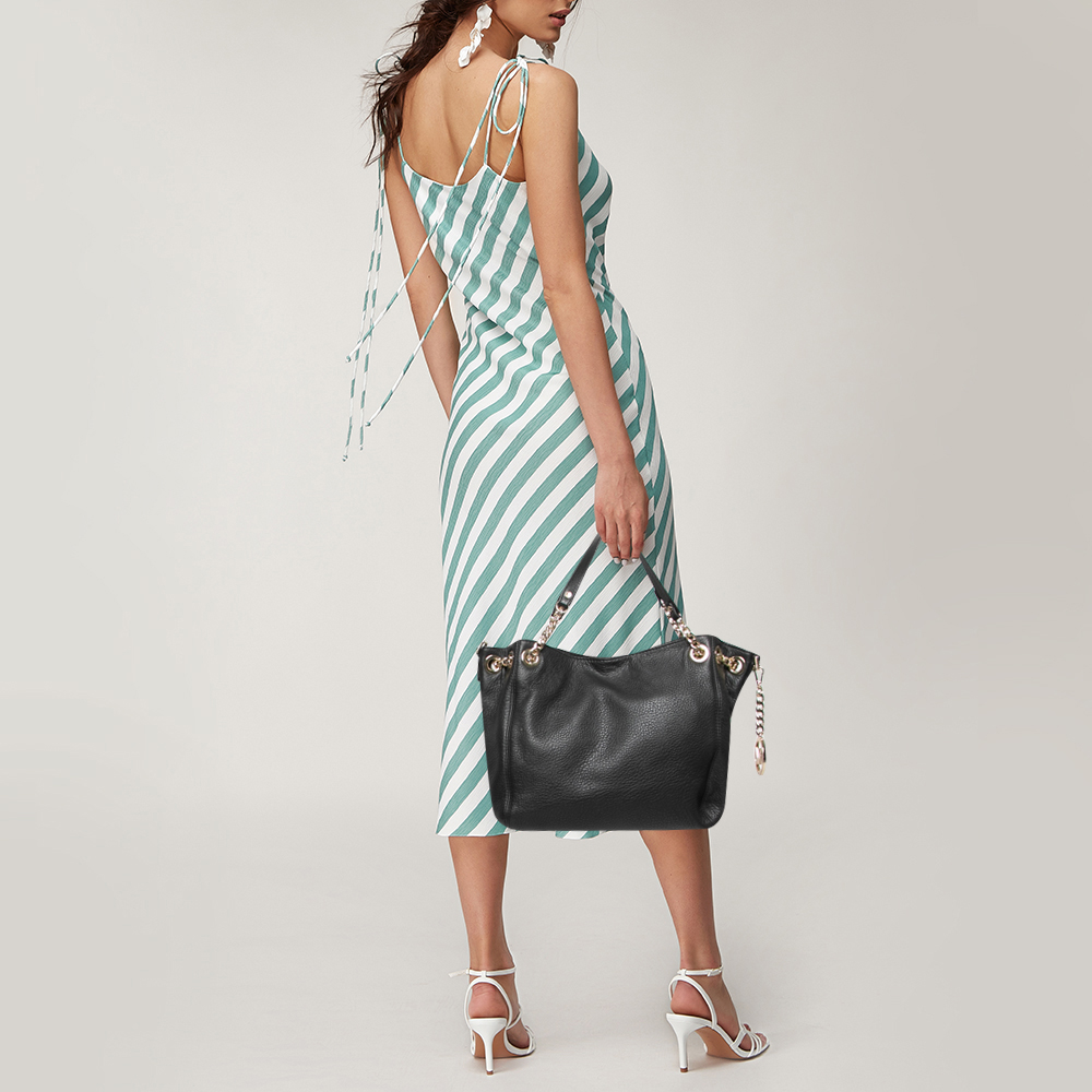 

MICHAEL Michael Kors Black Leather Chain Tote