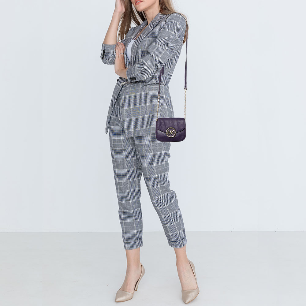 

MICHAEL Michael Kors Purple Leather Fulton Crossbody Bag