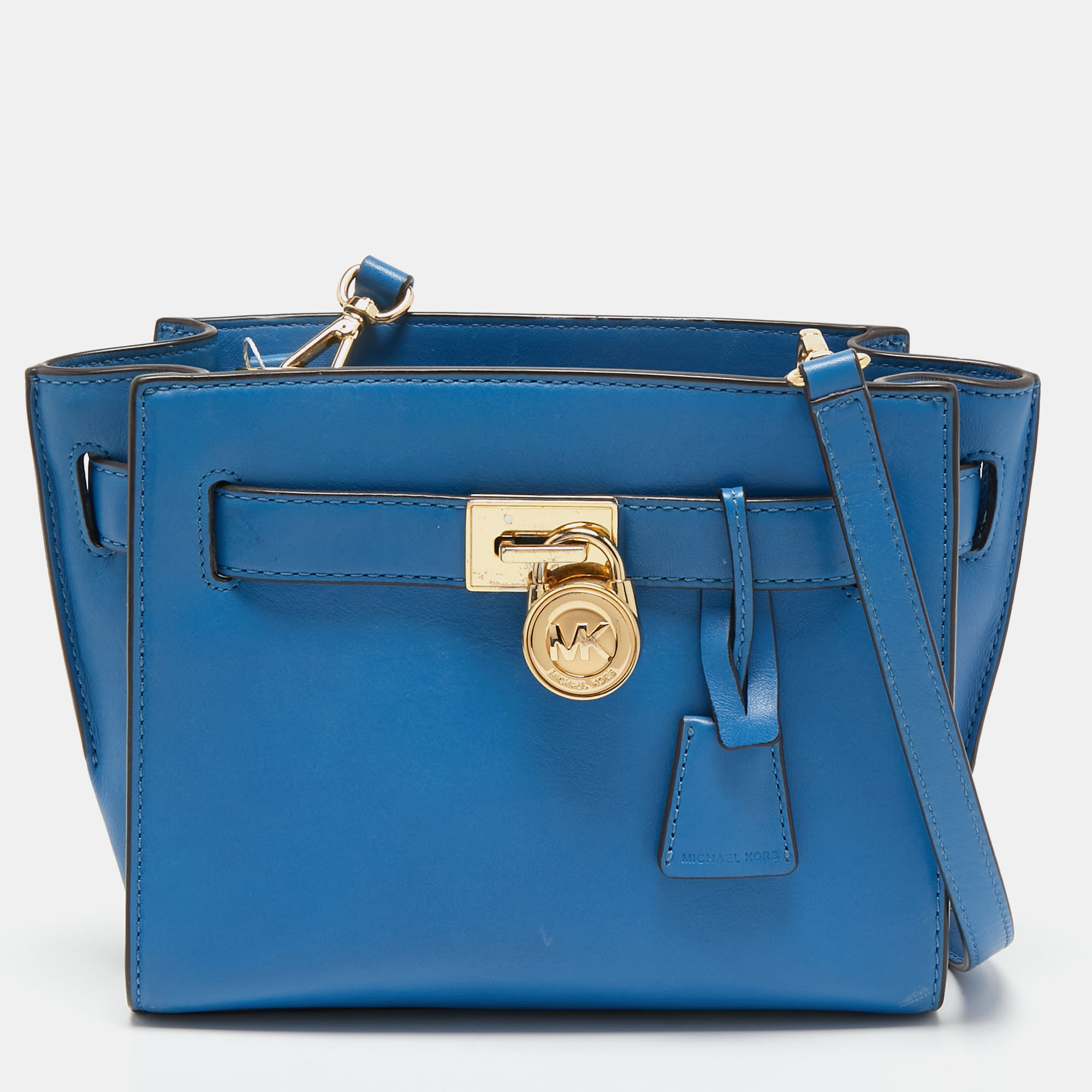 Pre-owned Michael Michael Kors Blue Leather Hamilton Crossbody Bag