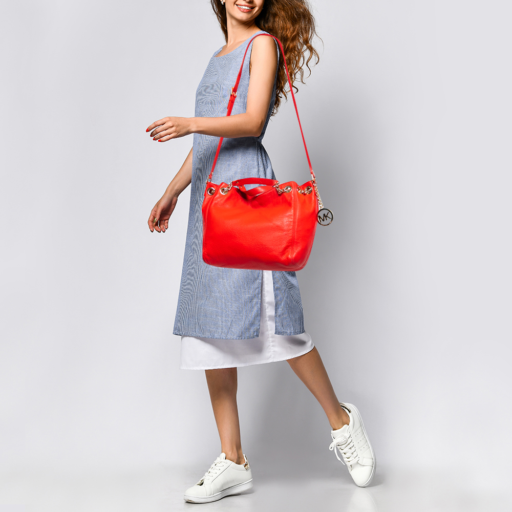 

MICHAEL Michael Kors Red Leather Chain Tote