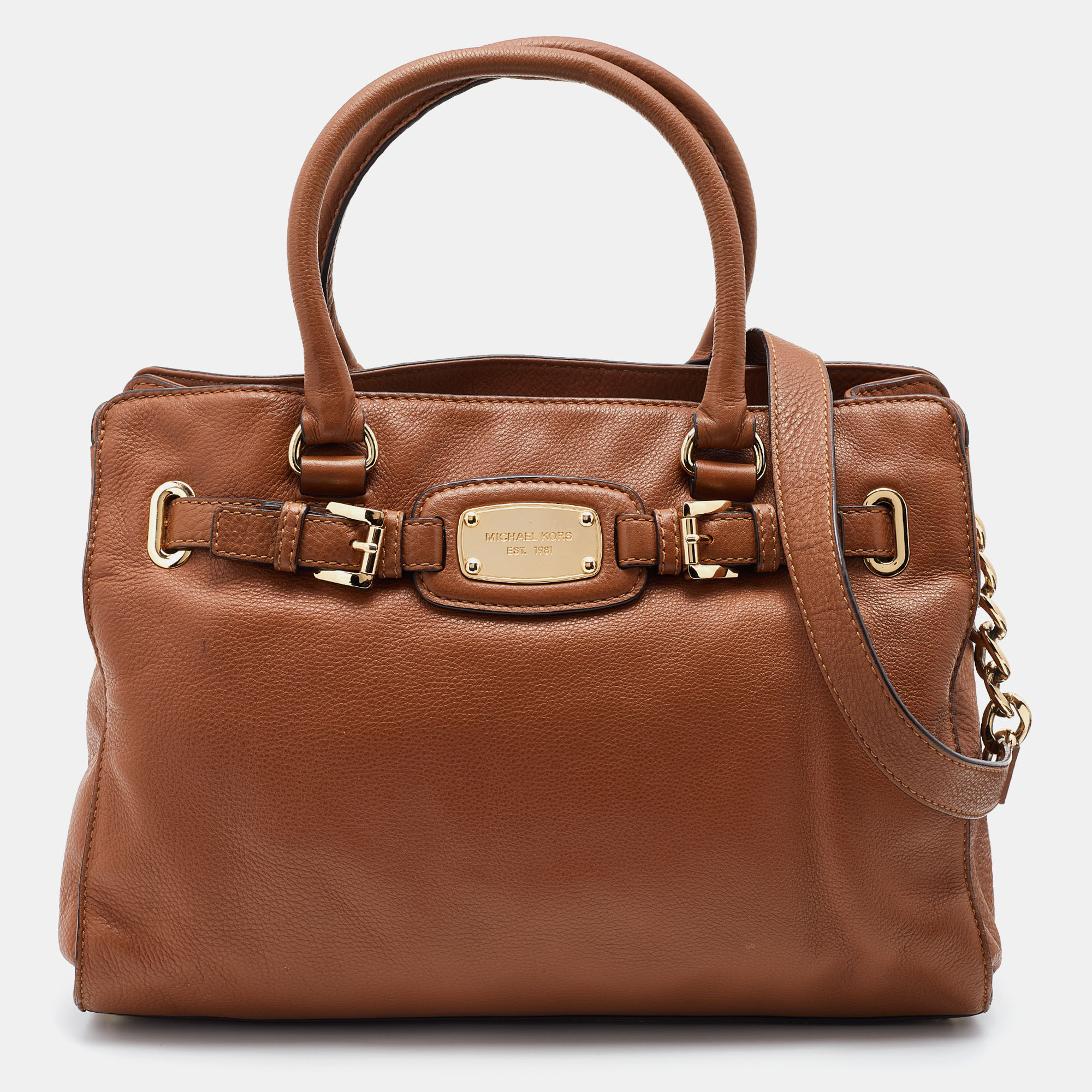 Pre-owned Michael Michael Kors Brown Leather Hamilton Tote