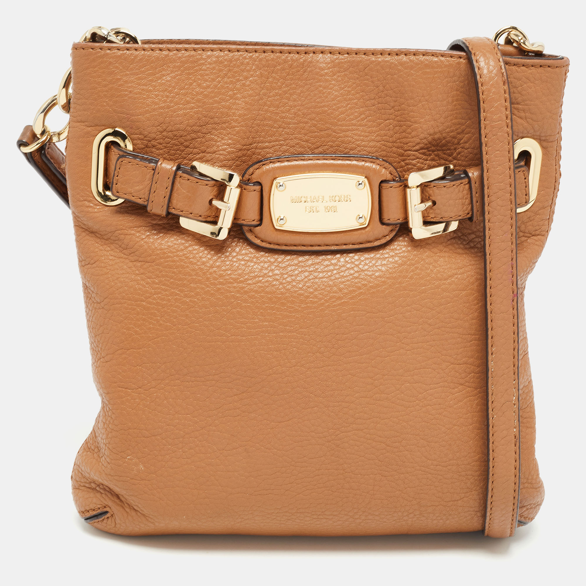 Pre-owned Michael Michael Kors Brown Leather Hamilton Messenger Bag