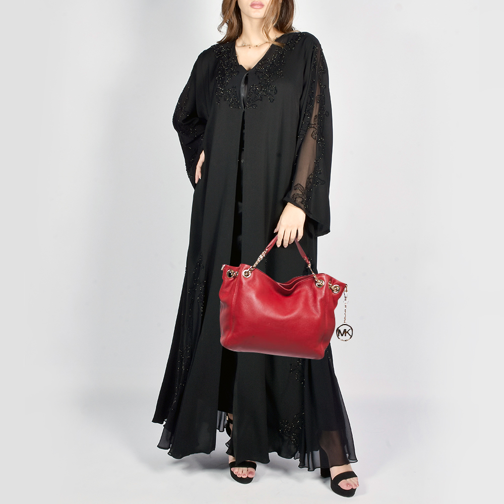 

MICHAEL Michael Kors Red Leather Chain Tote