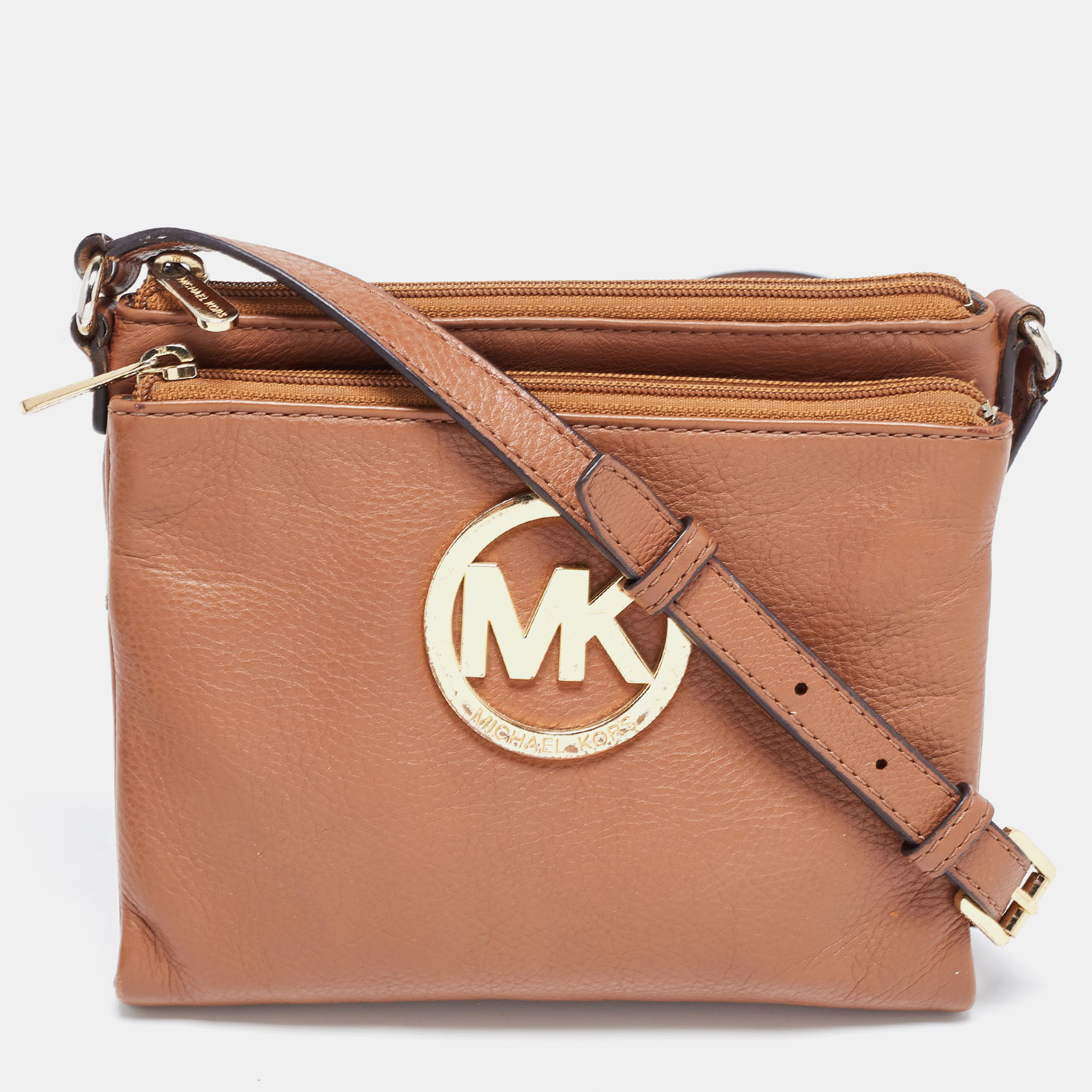Pre-owned Michael Michael Kors Brown Leather Crossbody Bag