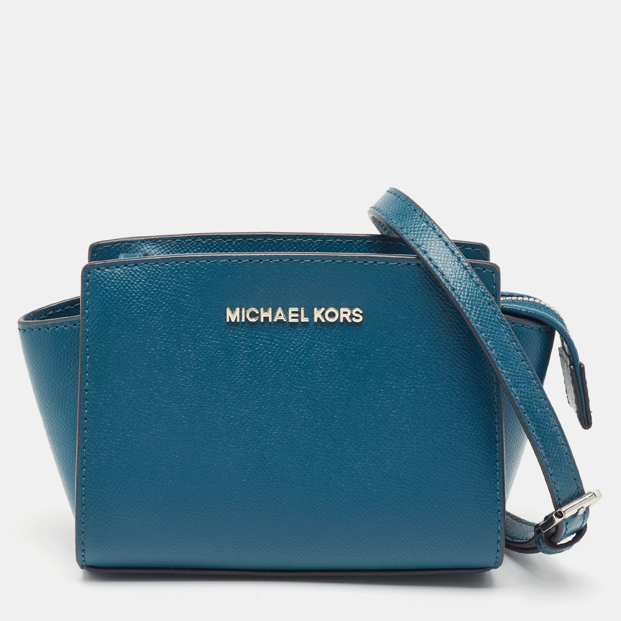 

MICHAEL Michael Kors Blue Leather Mini Selma Crossbody Bag