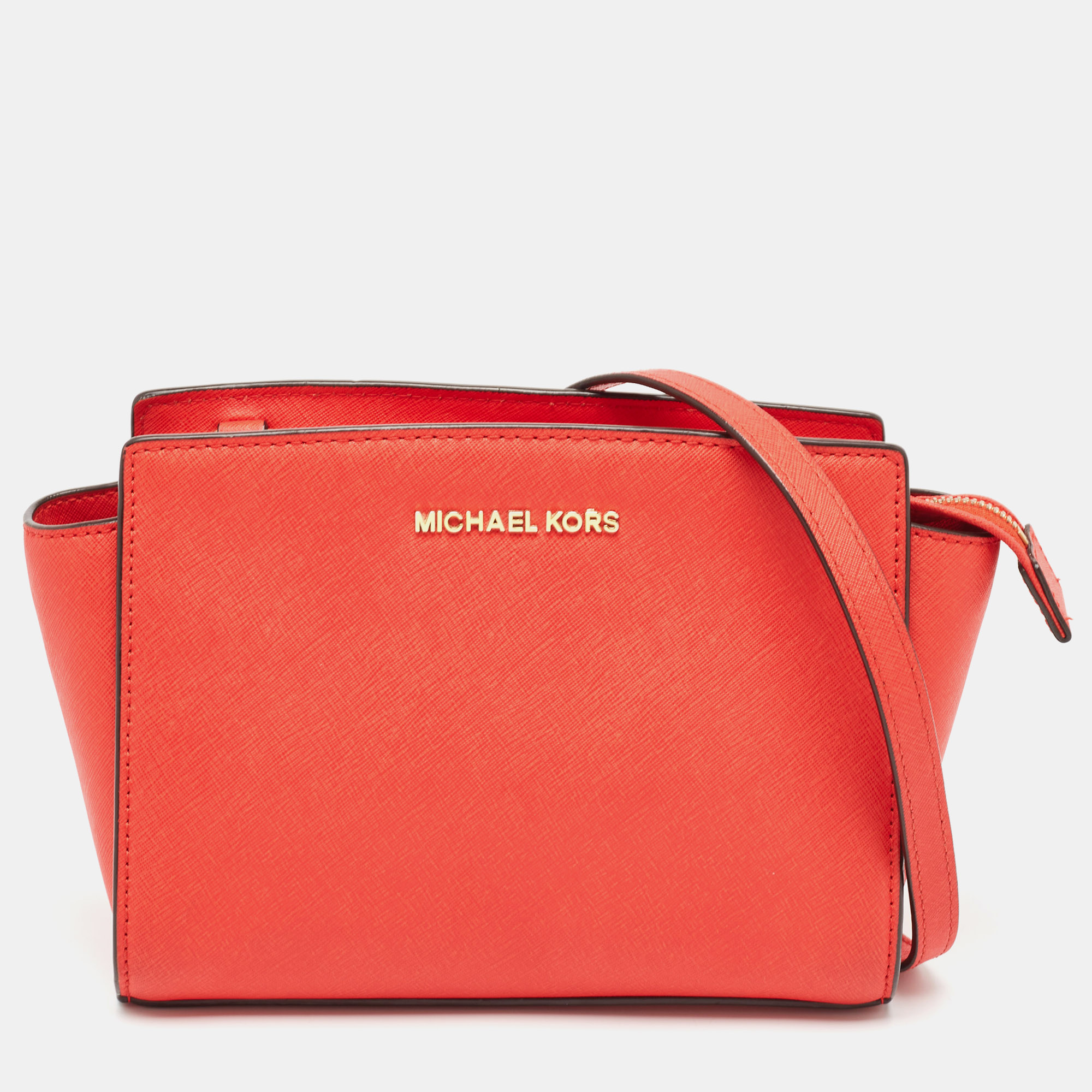 

MICHAEL Michael Kors Red Saffiano Leather  Selma Crossbody Bag