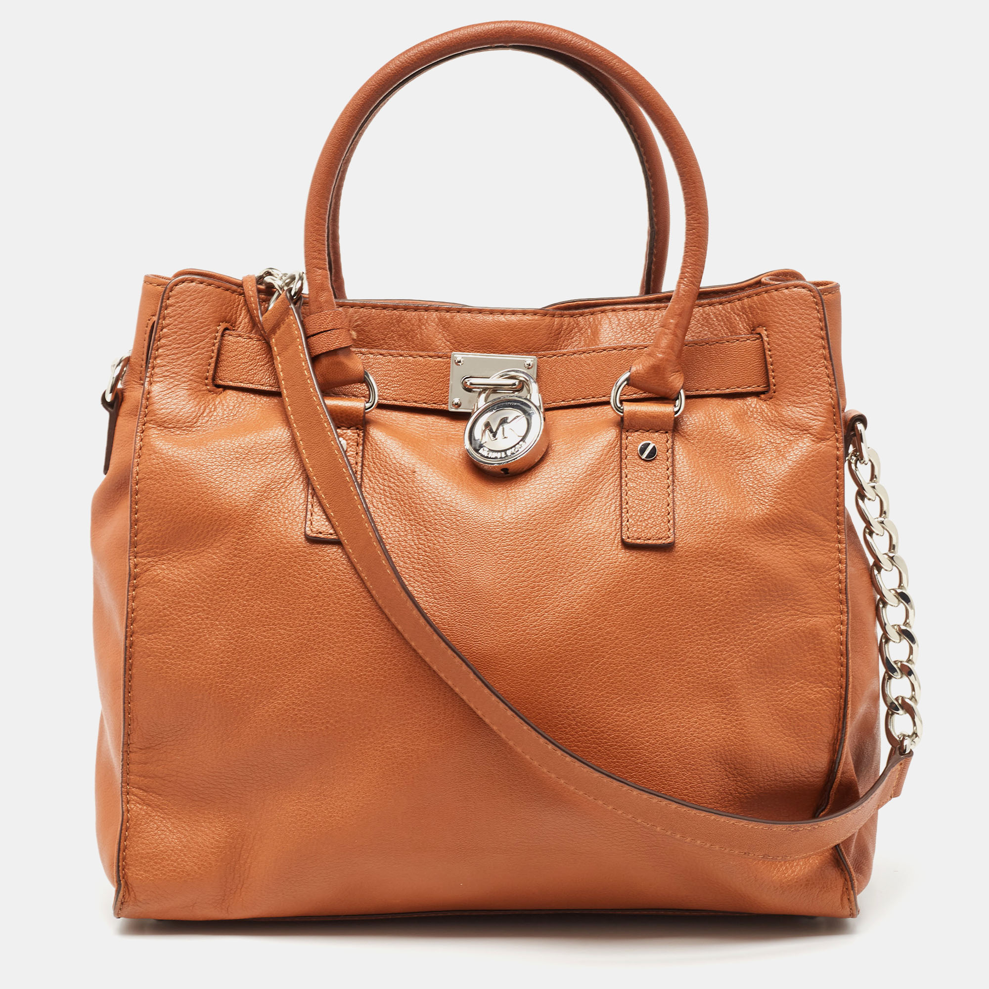 

MICHAEL Michael Kors Brown Leather  North South Hamilton Tote