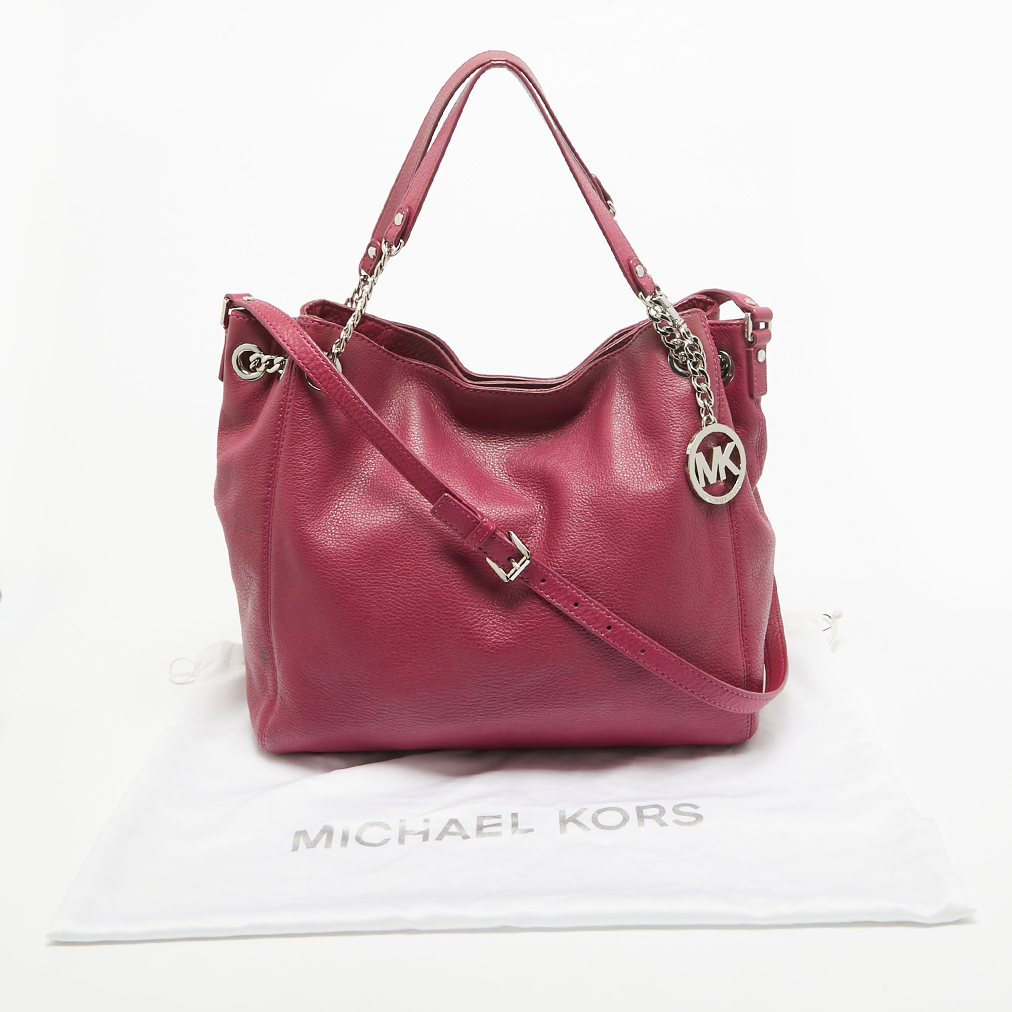 MICHAEL Michael Kors Magenta Leather Chain Shoulder Bag 