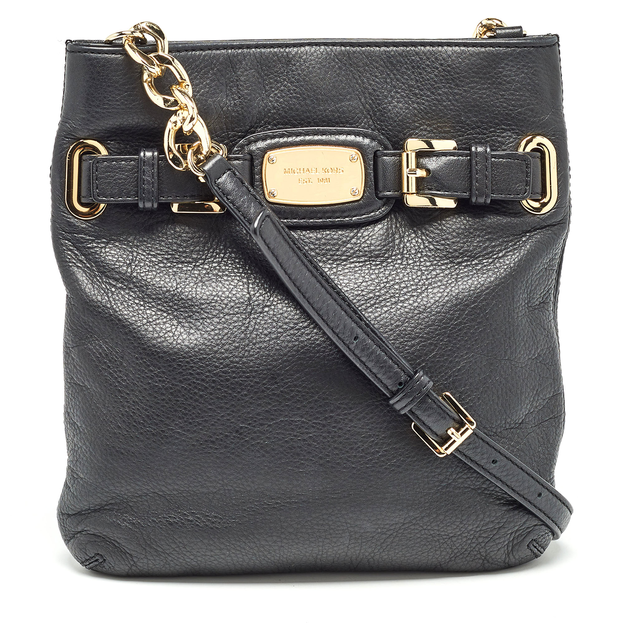 

MICHAEL Michael Kors Black Leather Hamilton Crossbody Bag