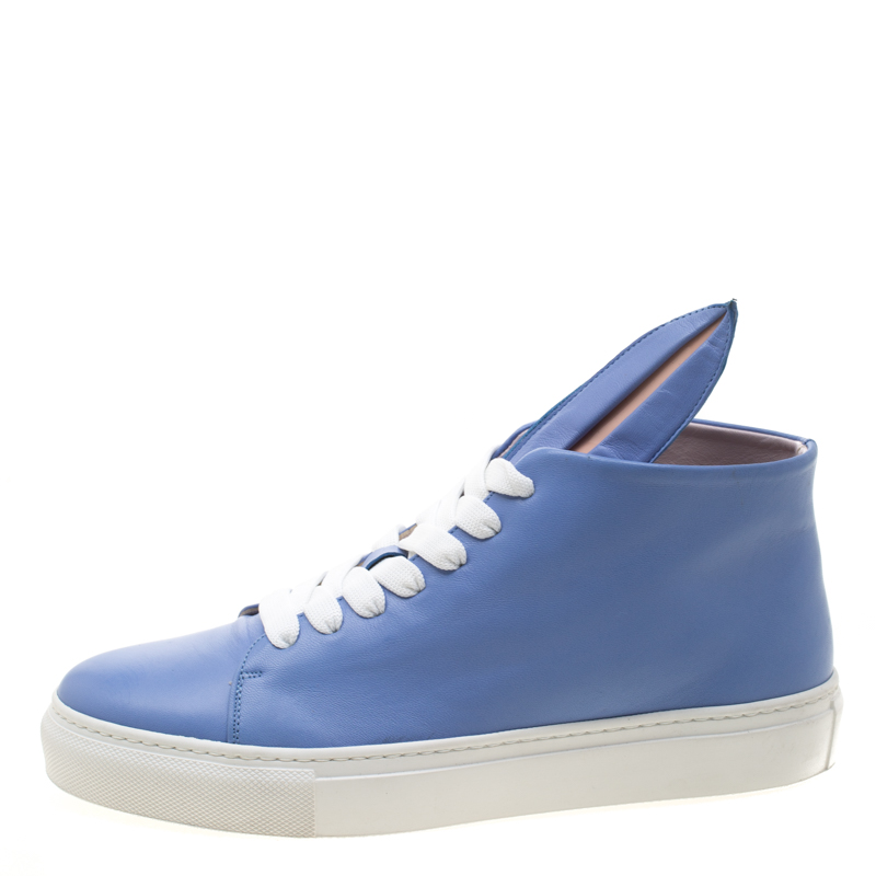 

Minna Parikka Blue Leather Bunny Sneaks High Top Sneakers Size, Black