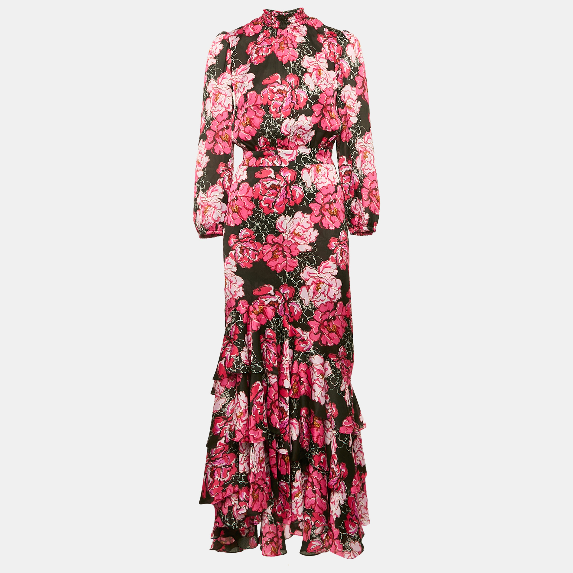 

Misa Los Angeles Pink Floral Print Chiffon Audrey Dress